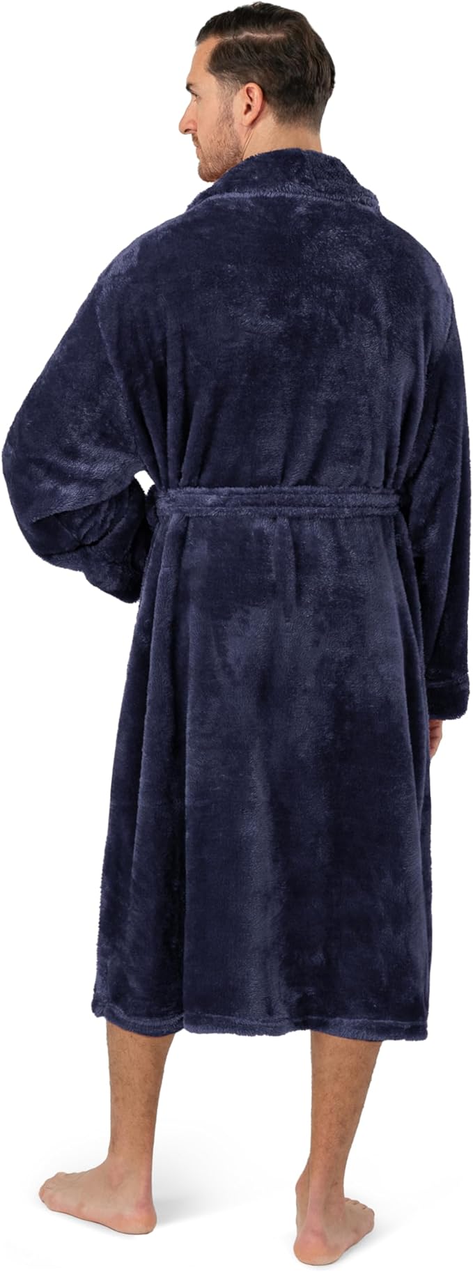 PAVILIA Mens Soft Robe, Plush Fluffy Fleece Bathrobe Men, Long Sherpa Shaggy Spa Robe