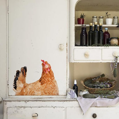 Chicken Lover Gifts Window Stickers, Cute Hens Wall Decals Peel and Stick, Funny Removable Vinyl Chicken Decoration for Farmhouse Kitchen Bedroom Door Refrigerator