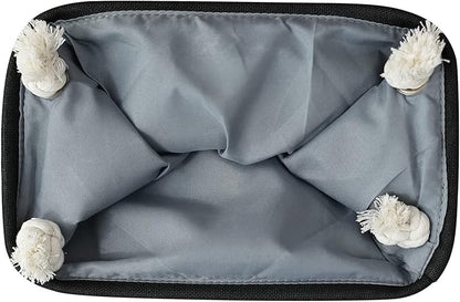 TheWarmHome Storage Basket for Organizing - 12x8x5.2 inch Small 6 Pack Collapsible Storage Bin for Shelves with Rope, Fabric Storage Cubes for Cloth Gift Toy Decorative Organizer (Black & Grey)