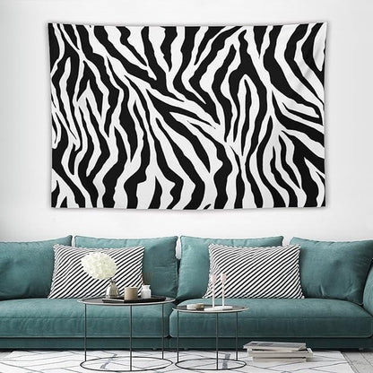 HZOHNAGO Zebra Print Tapestry Nature Wild Animals Black and White Stripe Printed Wall Tapestry Painting Wall Hanging for Bedroom Living Room Dorm 90" W x 60" H
