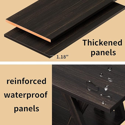 47” Wood Coffee Tables for Living Room Rustic Stands with Storage Shelf Brown Coffee Tables for Living Room. Farmhouse Center Stands with Shelf Farmhouse Rectangle Center Table