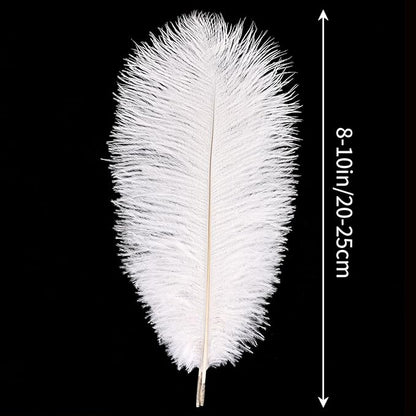 THARAHT White Ostrich Feathers 12pcs Natural Bulk 8-10Inch 20cm-25cm for Crafts Wedding Party Centerpieces Christmas Tree Decoration Feathers