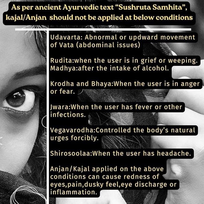 Tatsat Ayurvedic herbal Kajal | Natural, Lead-Free & Chemical-Free Eye Care | Soothing Formula for Everyday Use | Safe for All Skin Types | Made with Triphala, Chakshushya Herbs, Castor Oil etc