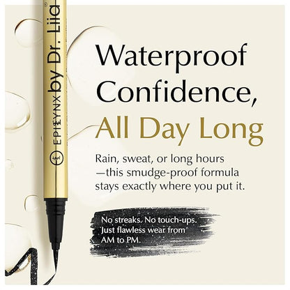 Waterproof Eyeliner - Smudge-Proof Liquid Eyeliner Pen with Precision Tip for Smooth, Long-Lasting Application - Vegan, Hypoallergenic & Gluten-Free Eye Liner - 2mL Shimmer Black