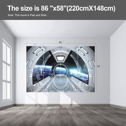 Spaceship Wall murals Peel and Stick Wallpaper for Bedroom Living Room - 58"x86"