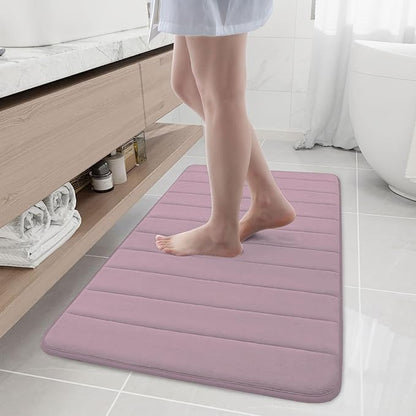 Buganda Memory Foam Bath Mat, 44" x 24", Ultra Soft and Non-Slip Bathroom Rugs, Water Absorbent and Machine Washable Bath Rug Runner for Bathroom, Shower, and Tub, Mauve