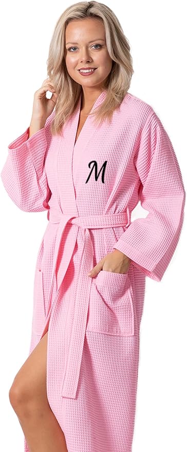 Turkish Linen Waffle Knit Lightweight Kimono Spa & Bath Robes for Women - Quick Dry - Soft