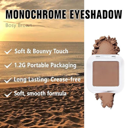 evpct Matte Brown Eyeshadow Palette Makeup for Older Women, Light Rosy Brown Cream Eye Shadow Palette Single for Older Women Matte, Monochrome Natural High Pigment Mini Eyeshadow Sombra Para Ojos