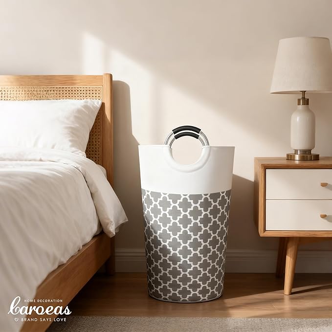 Caroeas 90L Light Laundry Basket (13 Colors), Waterproof Laundry Hamper, Laundry Bag with Padded Handles, Clothes Hamper, Collapsible Laundry Basket Easy Storage