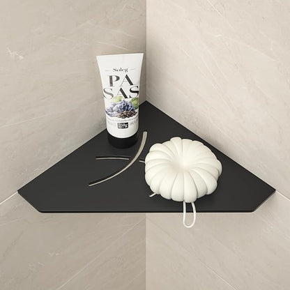 Corner Shower Shelf 10", Matte Black 304 Stainless Steel Pentagonal Corner Shelf Recessed Bathroom Storage Shampoo Holder Organizer Shelf