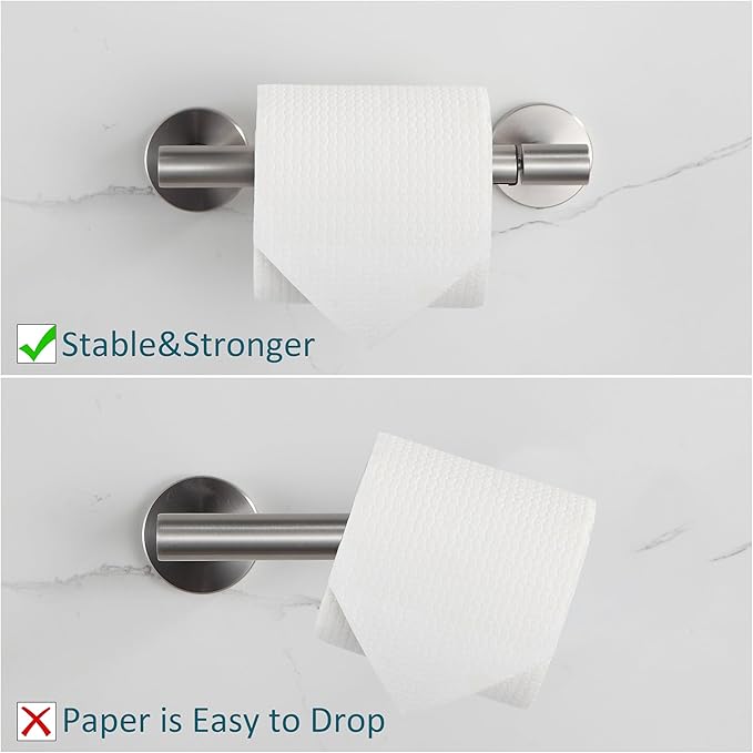 BVL Toilet Paper Holder Brushed Nickel Wall Mount Stainless Steel 304 Large Mega Roll