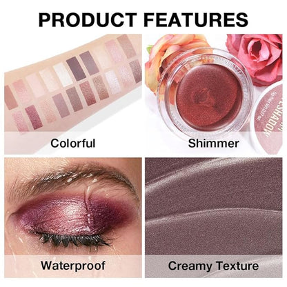 Cream Glitter Taupe Shimmer Metallic Eyeshadow Palette Makeup, Natural Single Mini Instant Holographic Eyeshadow For Older Women, Sombras Crema Para Ojos, Talc, Paraben & Cruelty Free, R04