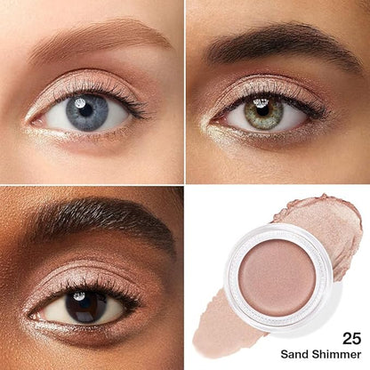 Cream Glitter Sand Shimmer Metallic Eyeshadow Palette Makeup, Natural Single Mini Instant Holographic Eyeshadow For Older Women, Sombras Crema Para Ojos, Talc, Paraben & Cruelty Free, 25