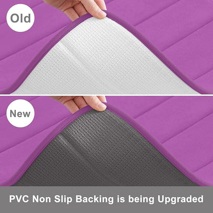 Buganda Memory Foam Bath Mat, 30" x 20", Ultra Soft and Non-Slip Bathroom Rugs, Water Absorbent and Machine Washable Bath Rug for Bathroom, Shower, and Tub, Violet