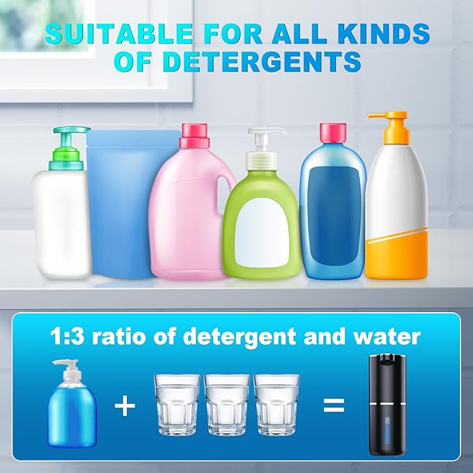 Automatic Foaming Soap Dispenser, 12.8oz/380ml Wall Mount Touchless Soap Dispenser with Sensor, 4-Level Adjustable, IPX5 Waterproof, USB Rechargeable for Bathroom, Kitchen