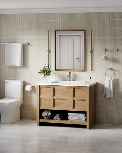 Brushed Ncikel Bathroom Hardware Set 10 Pieces, Stainless Steel Towel Bar Set Includes 26 inch Towel Bar, 4 Towel Hook, 2 Towel Ring Toilet Paper Holder