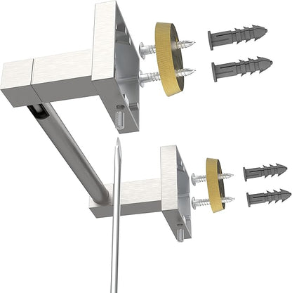 Ruacq Toilet Paper Holder Brushed Nickel Double Post Pivoting Square Tissue Holders Roll Holder Hangers Toilet Paper Stand Stainless Steel and Zinc Alloy Modern Wall Mounted