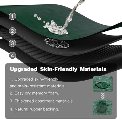 Bath Mat, Bathroom Rugs Non Slip Washable Thin Absorbent Quick Dry Bath Mat Fits Under Door Bathroom Floor Mat Perfect for Bath, Shower, or Sink 20"x48" Dark Green