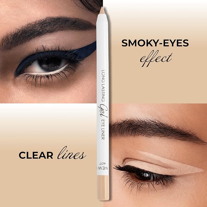 Nude Waterline Eyeliner, Ultra Long Lasting Gel Eyeliner Pencil, Waterproof Eye Liner, Smudge Proof, Creamy Eye Pencil, Sweat Proof Makeup, Highly-Pigmented White (407 Shade)