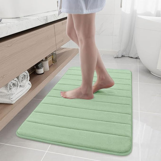 Buganda Memory Foam Bath Mat, 40" x 24", Ultra Soft and Non-Slip Bathroom Rugs, Water Absorbent and Machine Washable Bath Rug Runner for Bathroom, Shower, and Tub, Sage Green