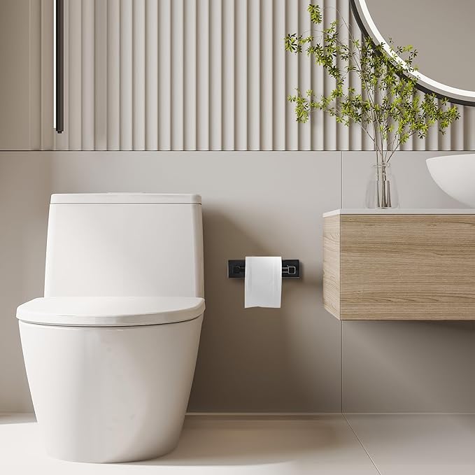 Ruacq Toilet Paper Holder Oil Rubbed Bronze-Toilet Paper Holder Wall Mount Double Post Pivoting Square-Toilet Tissue Roll Holder Rustproof Stainless Steel