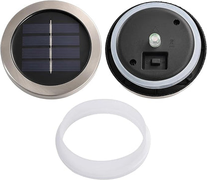 Cooo 2 Pack Solar Lantern Outdoor Waterproof Iridescent Crackle Glass with 215% Larger Solar Panel, Stainless Steel Lid – Rainbow Glass Hanging Light with Cool White LED for Garden Patio Table