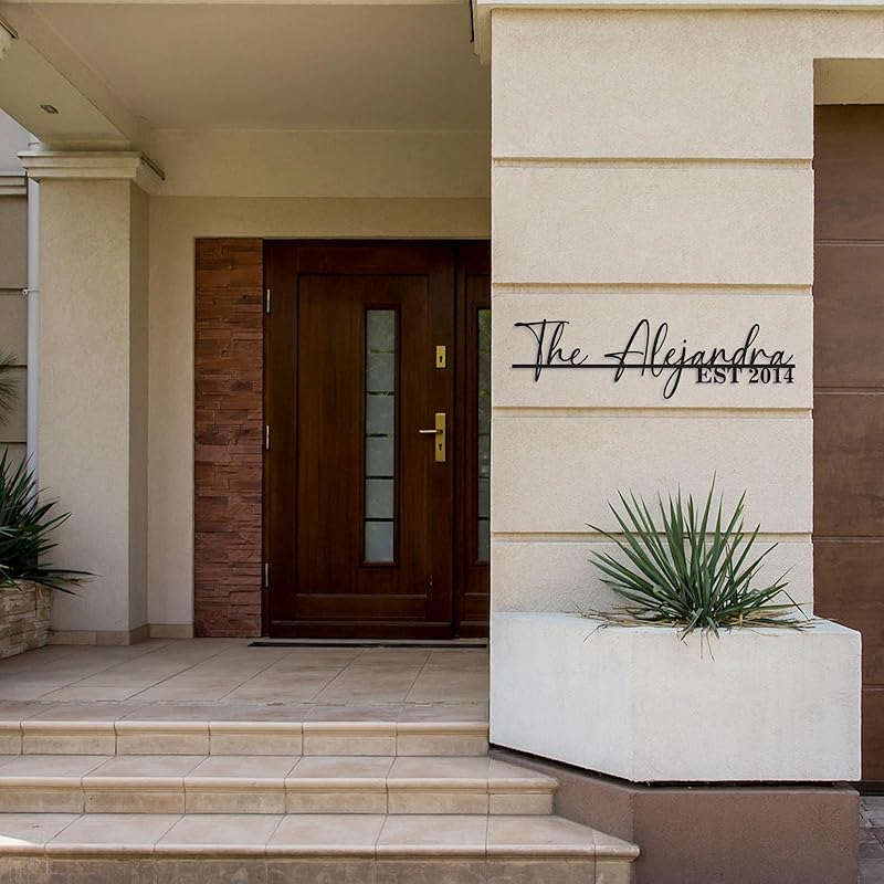 Personalized Family Name Sign | Custom Metal Sign | Metal Wall Art | Last Name Signs for Home | Wall Decor | Split Letter Monogram Sign | Home Letters | Wedding Gift | Housewarming Couples Gift