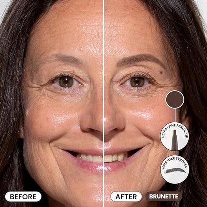 PrimeBrow Pencil for Mature Women ?€? Ultra-Precise Tip for Natural, Hair-Like Strokes ?€? Smudge-Proof & Long-Lasting Wear ?€? Great for Thinning, Sparse, or Graying Brows (Brunette)