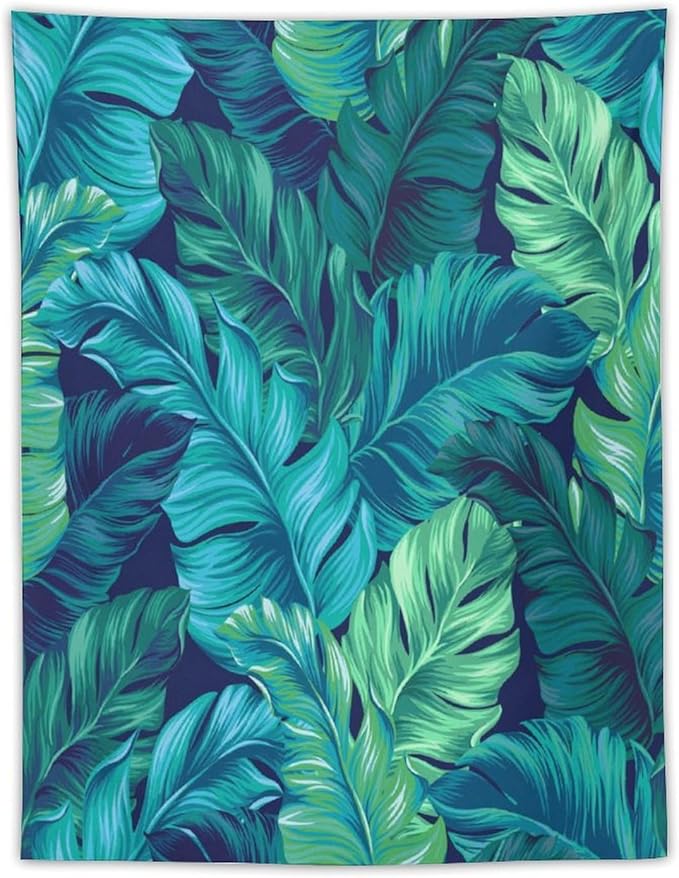 ICMOLYYENLO Tropical Green Plant Tapestry, Green Palm Leaves Natural Landscape Print Wall Tapestry for Bedroom Living Room Dormitory 40x60 Inch