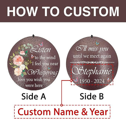 ASTARIN 36" Large Deep Tone Personalized Sympathy Wind Chimes, Memorial Wind Chime for Loss of Mother Father Loved One, Hummingbird Bereavement Gifts Decor Outdoor Patio Garden Graveyard