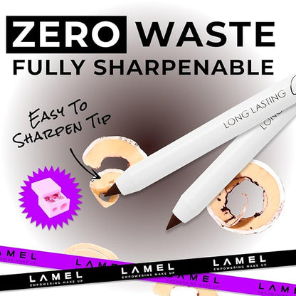 Brown Eyeliner, Ultra Long Lasting Gel Eyeliner Pencil, Waterproof Eye Liner, Smudge Proof, Creamy Eye Pencil, Sweat Proof Makeup, Highly-Pigmented (402 Shade)