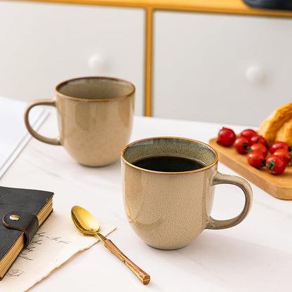 AmorArc 12oz Coffee Mugs, Ceramic Coffee Mugs set of 6 for Man, Woman, Dad, Mom, Modern Coffee Mugs with handle for Latte/Cappuccino/Milk/Cocoa. Dishwasher&Microwave Safe Latte