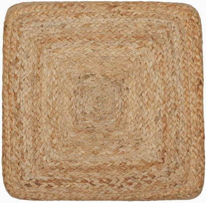 REDEARTH · Cube Pouf Foot Stool Ottoman - Jute Braided Pouffe Poof Accent Sitting Footrest for The Living Room, Bedroom, Nursery, Patio, Lounge - Set of 2 (14.5”x14.5”x16”; Natural Olive)