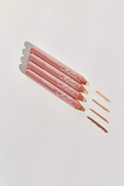 Chella Highlighter Makeup Pencil - Vegan, Cruelty Free, Paraben Free, Gluten Free - Use as a Highlighter, Concealer and Under Eye Liner (Dark Matte)