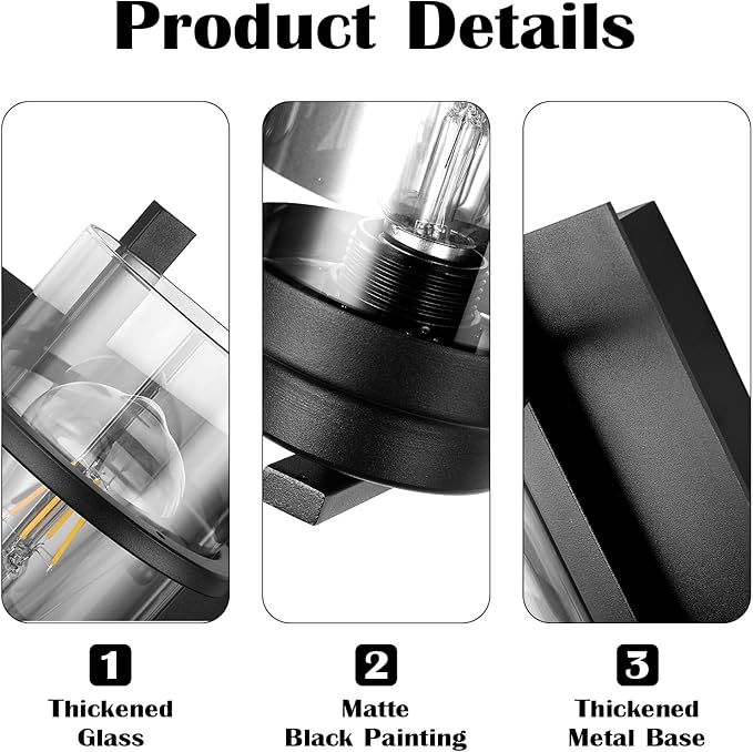 Bathroom Vanity Light Fixtures,2 Light Bathroom Vanity Lights,Black Farmhouse Sconce Over Mirror(Bulbs not Included)