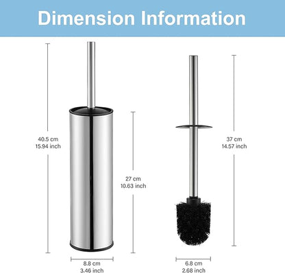 BGL Chrome Toilet Brush and Holder,Stainless Steel Toilet Brushes for Bathroom with Holder