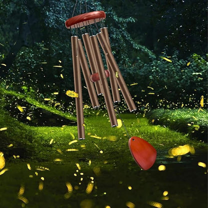 28" Wind Chime for Mothers Day, Decorative Wind Chimes for Outside, Memorial Windchimes Remembrance Gift for Women Mom Grandma, Metal Wind Chimes Outdoor Decor for Garden Patio Zen(Coffee)