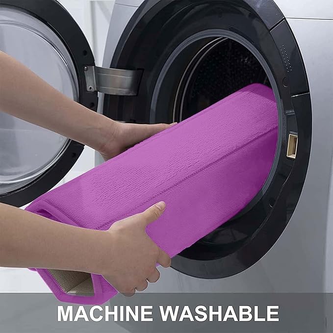 Buganda Memory Foam Bath Mat, 44" x 24", Ultra Soft and Non-Slip Bathroom Rugs, Water Absorbent and Machine Washable Bath Rug Runner for Bathroom, Shower, and Tub, Violet