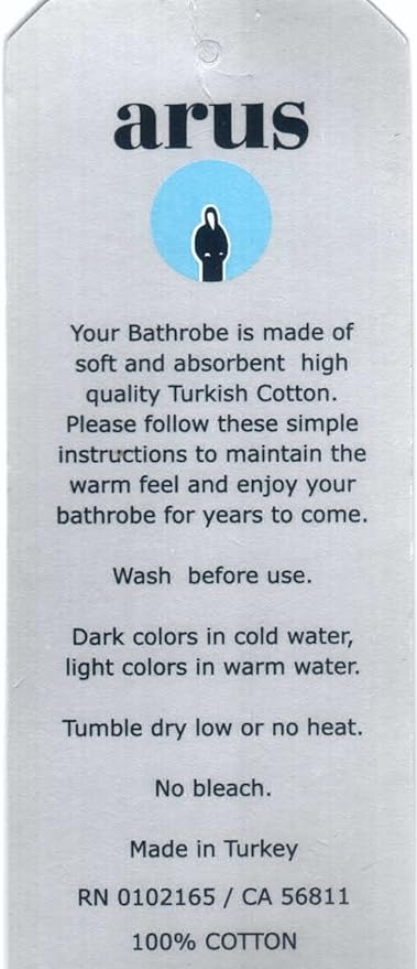 Arus Women's Pacific Hooded Turkish Cotton Bath Robe with Full Length Options