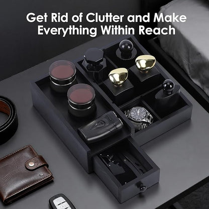 Organizer For Men,Bathroom Countertop Organizers,Perfume Organizer,Cologne Organizers,Bathroom Storage,Restroom Organization,Perfume Stand,Gifs For Men,Adjustable Partition(Black)