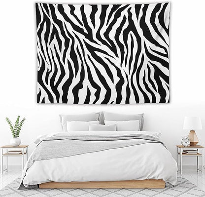 HZOHNAGO Zebra Print Tapestry Nature Wild Animals Black and White Stripe Printed Wall Tapestry Painting Wall Hanging for Bedroom Living Room Dorm 80" W x 60" H