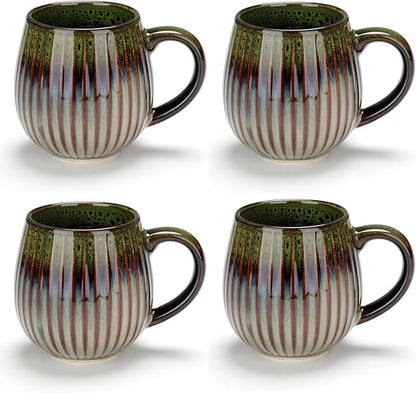 CosyCorner Ceramic Coffee Mugs Set, 17 oz Large Coffee Cups for Home and Office, Ceramic Cup for Coffee & Tea（B×4 pcs）