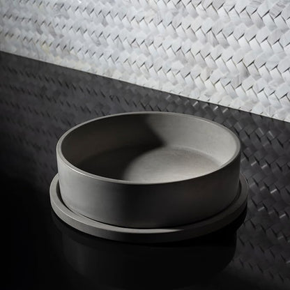 Simon Brothers Concrete Fruit Bowl and Tray Set for Kitchen Counter - Large Decorative Bowls for Home Decor - Modern Key Bowl for Entryway Table - Key Holder and Vanity Tray