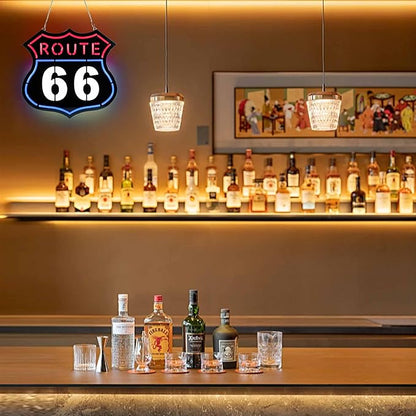 Ultrathin Route 66 Neon Sign Art Wall Lights for Bedroom Windows Glass Hotel Pub Cafe Wedding Birthday Party Gifts