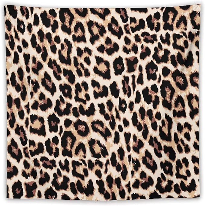 HZOHNAGO Leopard Print Tapestry Rustic Brown Leopard Wild Animal Printed Wall Tapestry Painting Wall Hanging for Bedroom Living Room Dorm 60" W x 60" H