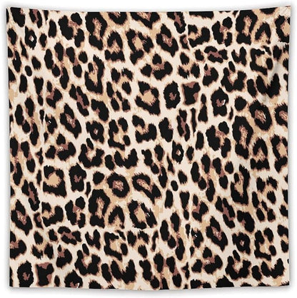 HZOHNAGO Leopard Print Tapestry Rustic Brown Leopard Wild Animal Printed Wall Tapestry Painting Wall Hanging for Bedroom Living Room Dorm 60" W x 60" H