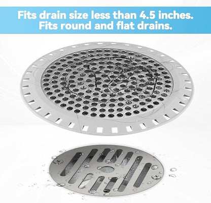 Shower Drain Hair Catcher,Aluvor Shower Drain Cover Bathtub Drain Strainers Weighted Metal Hair Trap Stopper Sink Protector Filter Bathroom Flat Strainer Stopper