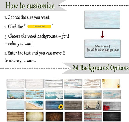 CHAOSETKEN Custom Text Sign Wall Art Personalized Family Quote Wall Decor Family Sign Canvas Prints Customized Wood Text Quote Pictures Rustic Farmhouse Decor Framed (15L x 5W)