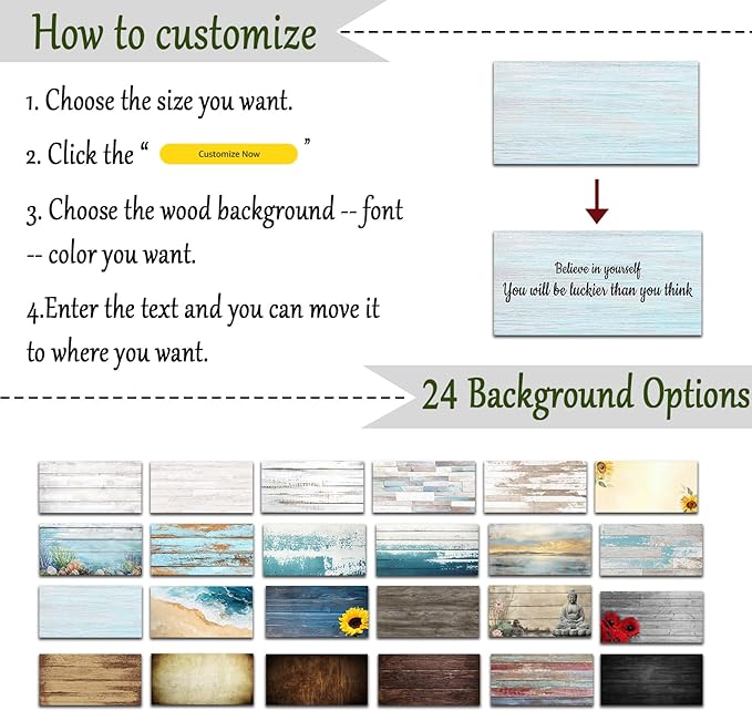 CHAOSETKEN Custom Text Sign Wall Art Personalized Family Quote Wall Decor Family Sign Canvas Prints Customized Wood Text Quote Pictures Rustic Farmhouse Decor Framed (30L x 10W)