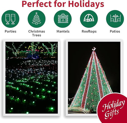 100 Count Green- String Lights - 21.6FT LED Christmas Lights, Mini led Lights for Indoor Outdoor Home Holiday Party Wedding Independence Day Decoration